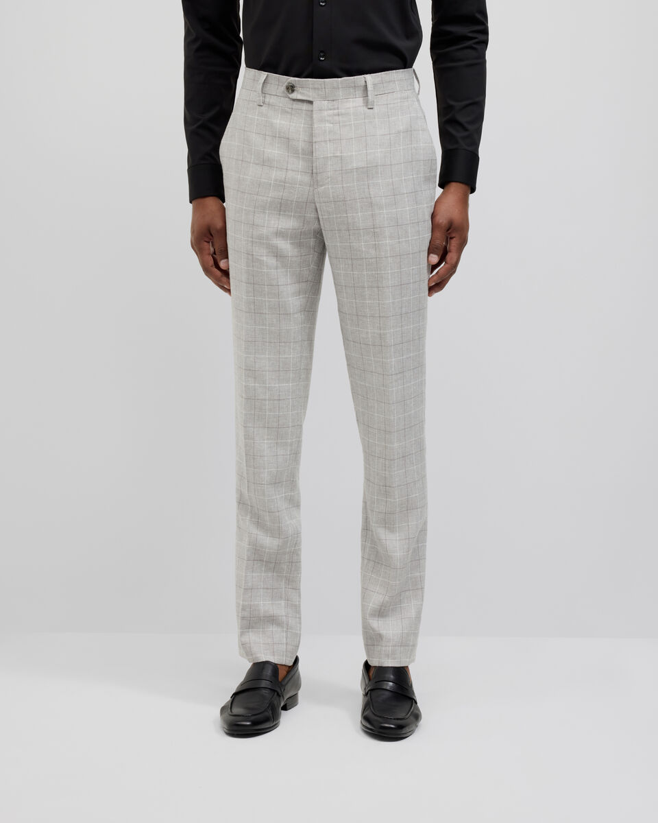 Windowpane Check Tailored Pant, Grey, hi-res
